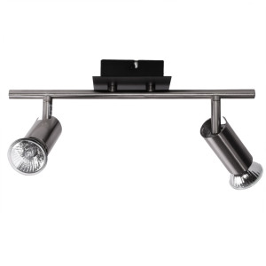Deckenlampe mit zwei beweglichen Spots in silber NUBIA