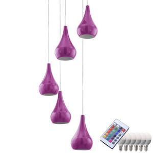 Elegante RGB LED Hängeleuchte mit Fernbedienung NIBBIA