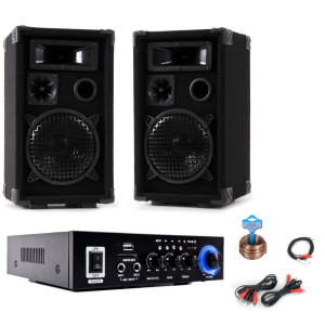 PA Set mit Boxen und Karaoke Bluetooth Verstärker DJ-Party 9