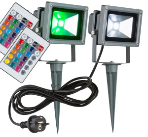 2er Set RGB LED Leuchten für den Außenbereich