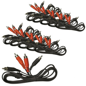10er Set Cinch-Verbindung 1,5m Kabel Stereo Stecker/Stecker