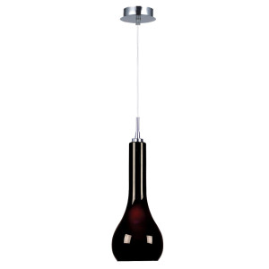Pendelleuchte aus schwarzem Glas, Höhe 200 cm,RIPASSO
