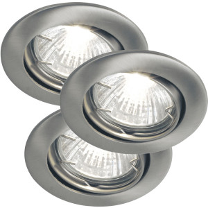 3er Set Einbauleuchten in silber mit GU10 Sockel,SOLID