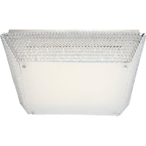 LED Deckenleuchte, Kristall-Design, Glas, Chrom, L 43,5 cm, MEHDI