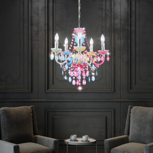 Elegante LED Hängeleuchte aus Chrom und Acrylkristalle