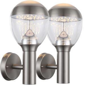 Elegantes 2er Set LED Wandleuchte für den Außenbereich