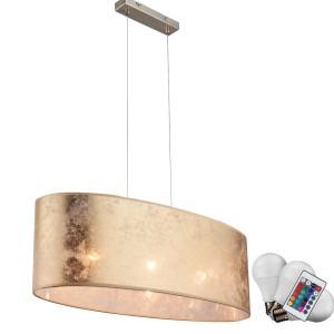 RGB LED Hängeleuchte aus glänzendem Stoff