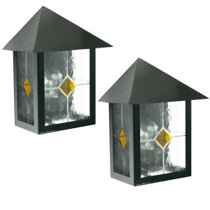 Elegante Wandleuchte mit Glas Tiffanytechnik im 2er Set