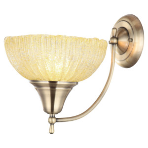 Wandleuchte aus Altmessing und Glas , H 30 cm, TERRA