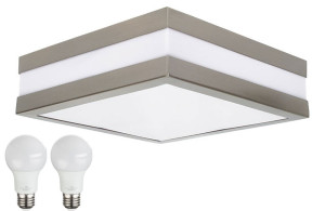 Elegante LED Außenleuchte aus Metall in silber