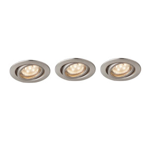 Deckenleuchte, Metall, nickel-matt, Glas, Spots beweglich