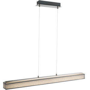 Design LED Hängeleuchte mit Textilschirm in grau PACO