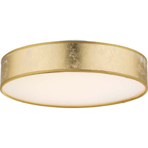 LED 24 Watt Deckenleuchte mit Stoff Lampenschirm in gold TED