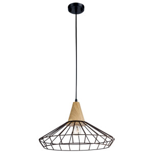 Hängeleuchte aus Metall und Holz, Durchmesser 40 cm, GRACE
