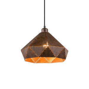 Hängeleuchte, rostfarben, Stahl, pendelnd, H 138 cm