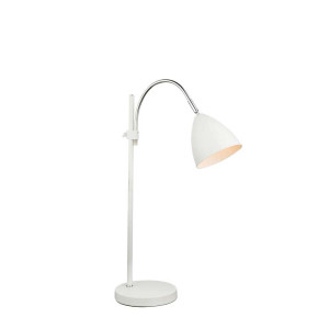 Tischlampe, Metall, weiß, höhenverstellbar, H 73 cm, ARCHIBALD