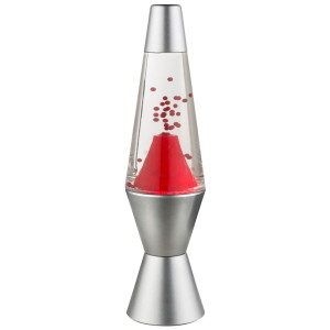LED Lavalampe, Tisch Dekoration, grau, rot, klar, H 29,2 cm