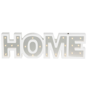 Design LED Deko-Tischleuchte mit Schriftzug HOME