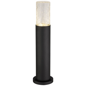 LED Sockelleuchte, Crackle-Glas, ALU, anthrazit, 12,5 cm, NINA