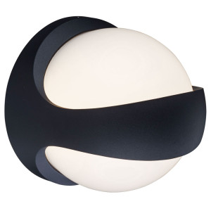 LED Up & Down Wandleuchte, Kugel, Anthrazit, H 20 cm