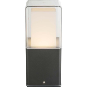 LED Sockelleuchte, schwarz, Alu, Glas, H 20 cm, DALIA