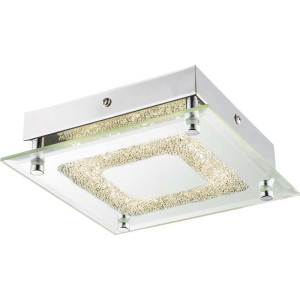 LED Deckenlampe, Chrom, Kristalle, quadratisch, CYRIS