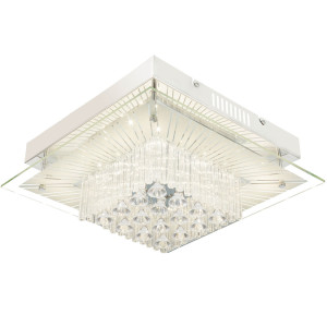 Luxus LED Kristall Deckenleuchte mit Glasplatte MATHILDA