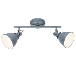 Deckenstrahler, grau,  bewegliche Spots, Länge 45 cm, JONAS