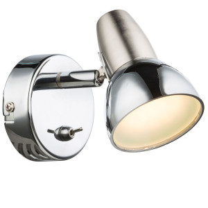 LED Wandleuchte, nickel-matt, Aluminium, Chrom, Spot