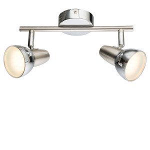LED Deckenleuchte, Metall, Aluminium, Chrom, Spot beweglich