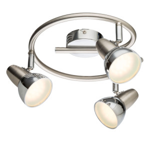 LED Deckenleuchte, Aluminium, Chrom, Spot beweglich