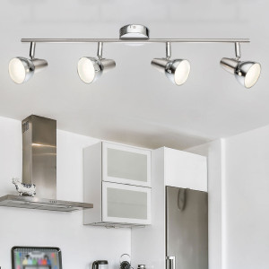 LED Deckenlampe, Metall, Aluminium, Chrom, Spots beweglich