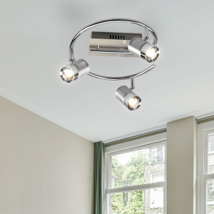 LED Deckenleuchte, Chrom, Aluminium, beweglich, D 28 cm