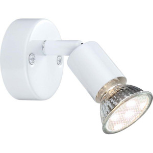 LED Wandleuchte, Metall, weiß, Glas, Spot