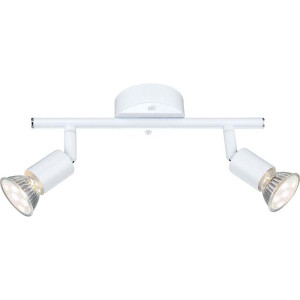 LED Deckenleuchte, Metall, weiß, Glas, Spots beweglich