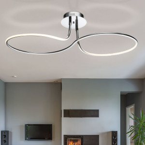 LED Deckenleuchte, Chrom, ALU, 8-er Form, L 102 cm