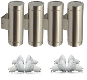 LED Wandleuchte aus Aluminium für den Außenbereich im 4er Set