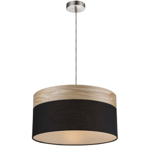 Pendelleuchte aus Holz und Textil, Höhe 120 cm, CHIPSY