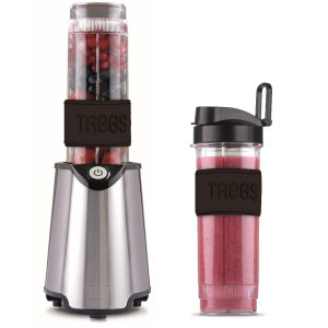 Edelstahl Standmixer mit 2 Trinkbechern und 300 Watt