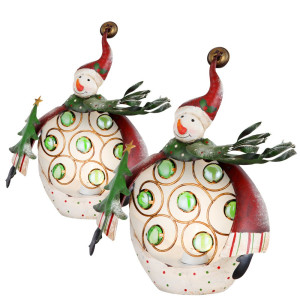 2er Set Tischleuchten in Form eines Schneemanns