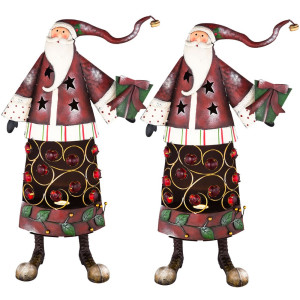2er Set Weihnachtsmänner aus Metall