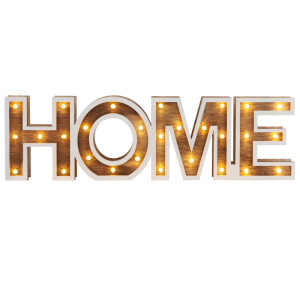 LED Design Dekoration - Tischleuchte als "HOME"-Schriftzug
