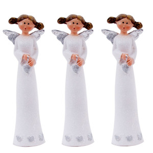 3er Set Weihnachtsengel aus Keramik ,Höhe 13,5 cm