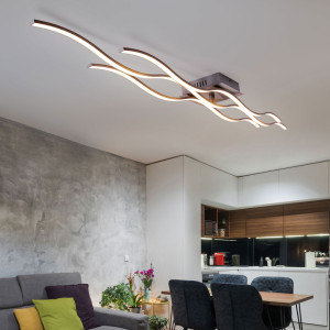 LED Deckenleuchte, Stahl silber, 3600 Lumen sehr hell