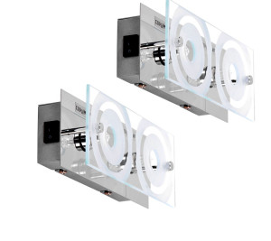 Wandleuchte aus Chrom und Glas im 2er Set