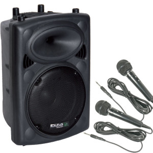 Aktive PA Lautsprecher Box USB Bluetooth mit zwei Mikrofonen