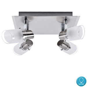 4-flammige LED Deckenleuchte mit beweglichen Spots