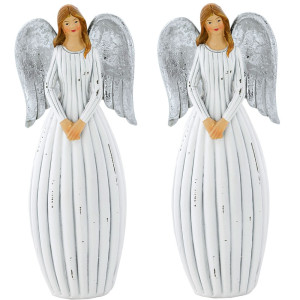 2er Set Engel Standfiguren für Ihre Winterdekoration