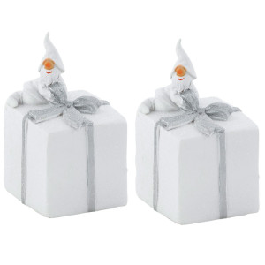 2er Set X-MAS Weihnachtsmänner Figuren mit Geschenke