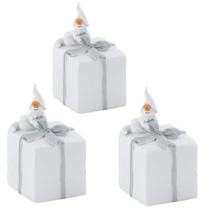 3er Set Weihnachtsmann Figuren aus Keramik